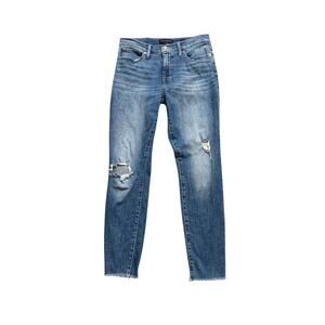 Lucky Brand Jeans Womens 6/28 Denim Mid Rise Ava Super Skinny Distressed Raw Hem